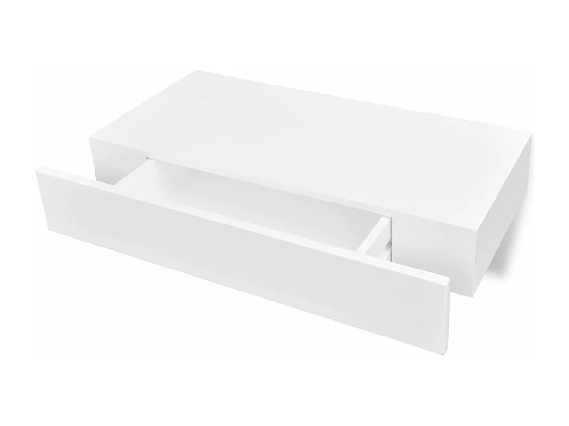 Étagères murales avec tiroirs 2 pcs Blanc 48cm