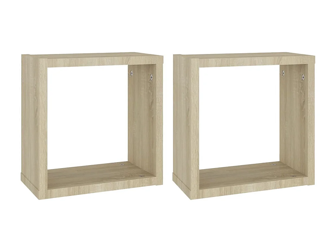 Étagères cube murales 2 pcs Chêne sonoma 30x15x30