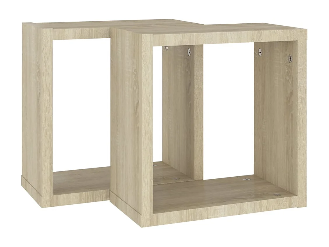Étagères cube murales 2 pcs Chêne sonoma 30x15x30