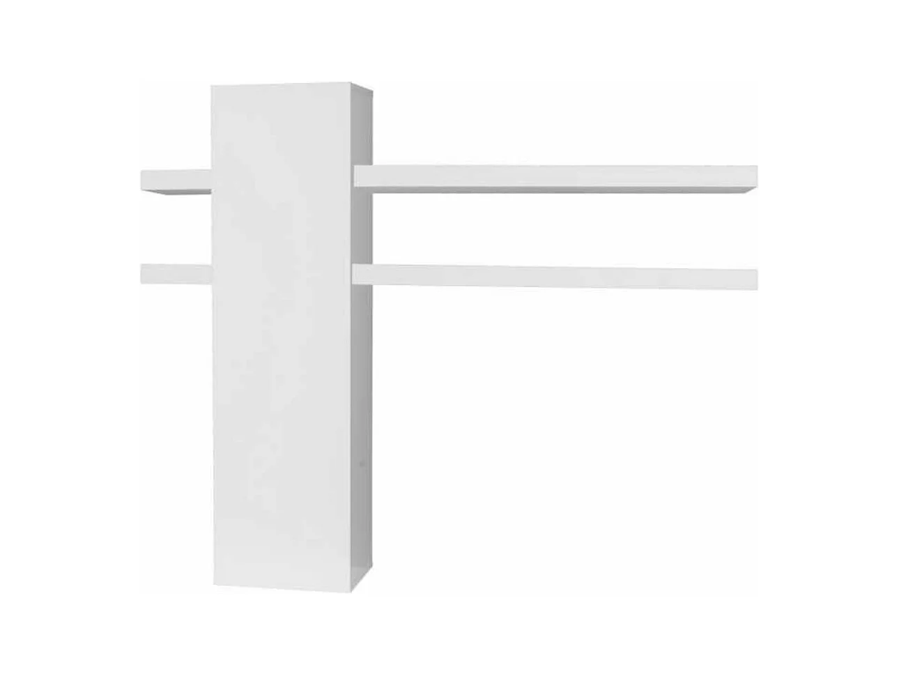 Etagère murale 1 porte 4 tablettes bois laqué blanc Kela