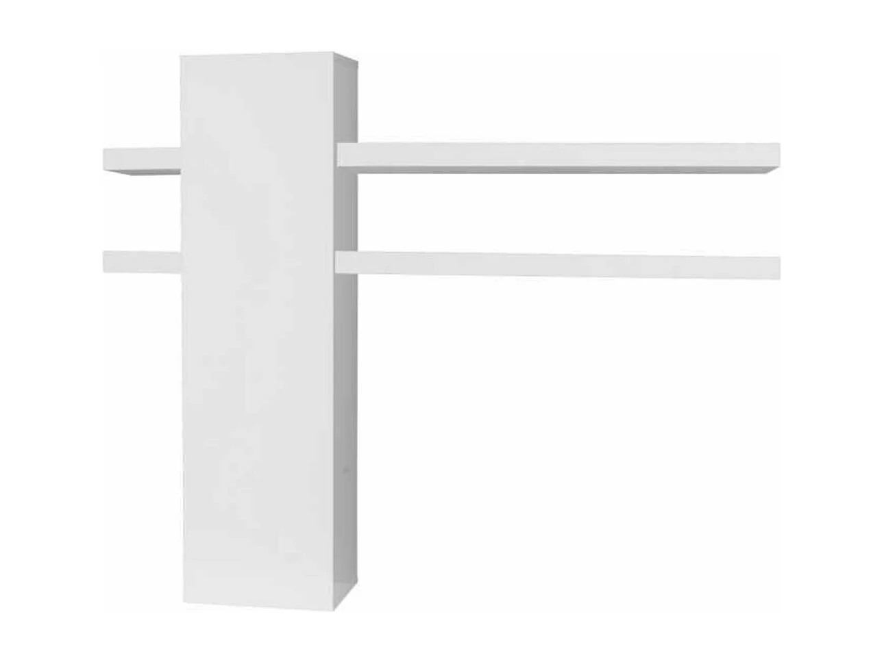 Etagère murale 1 porte 4 tablettes bois laqué blanc Kela