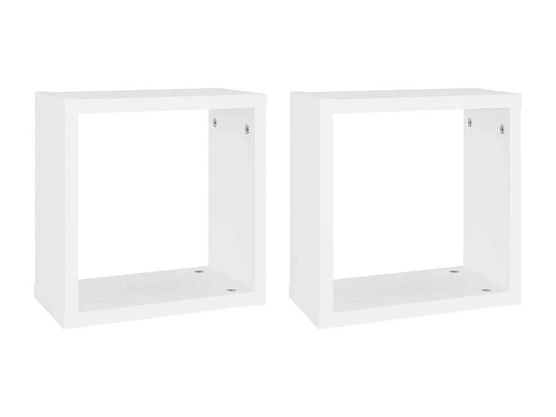 Étagères cube murales 2 pcs Blanc 30x15x30