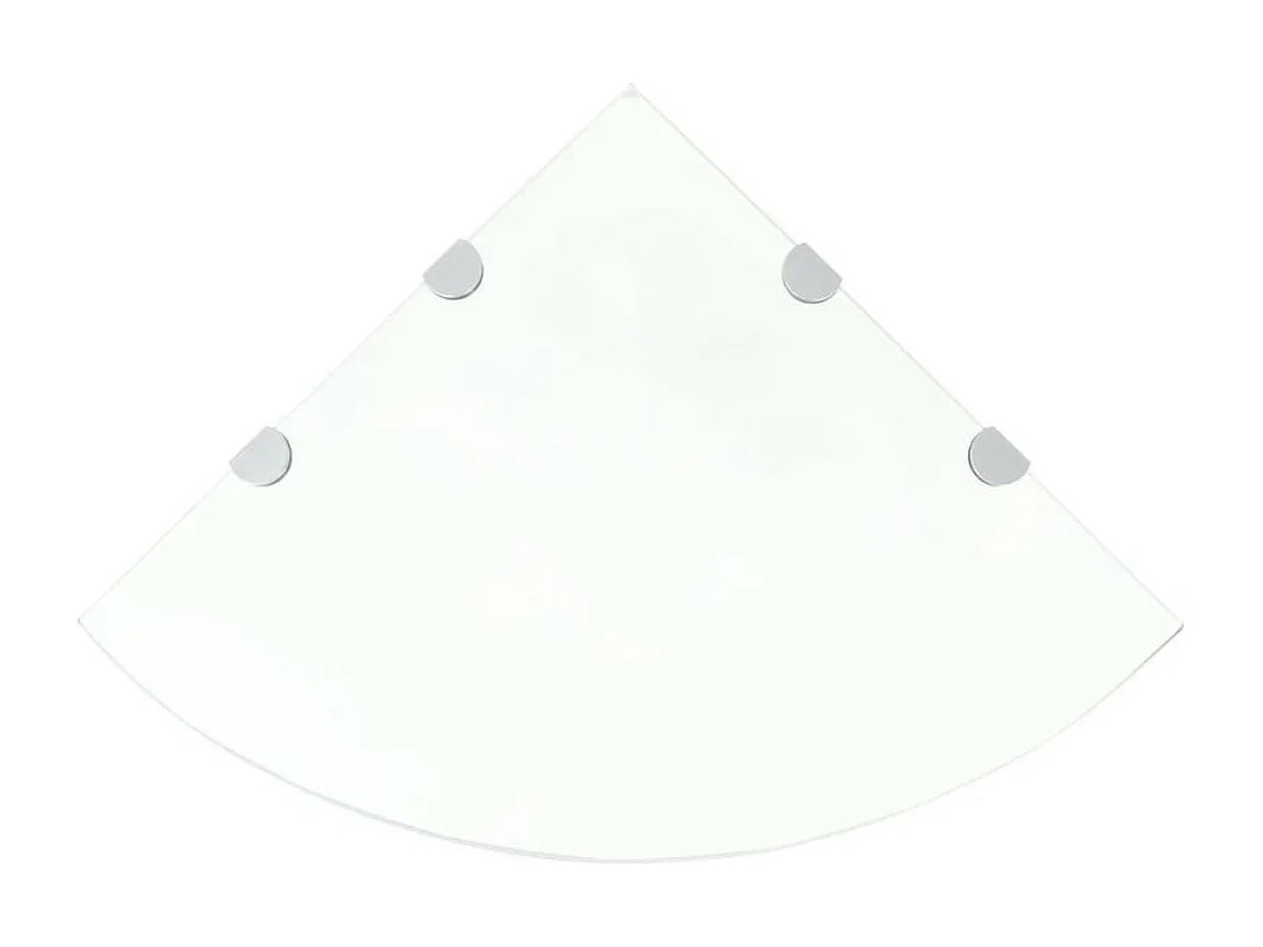 Étagère de coin et supports chromés Verre transparent 45x45