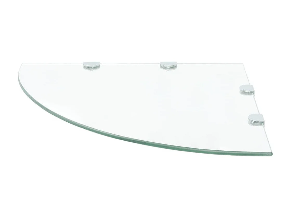 Étagère de coin et supports chromés Verre transparent 45x45