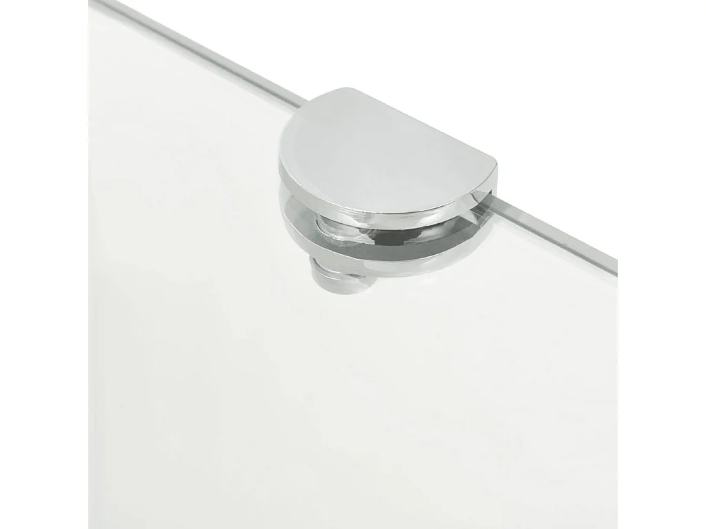 Étagère de coin et supports chromés Verre transparent 45x45