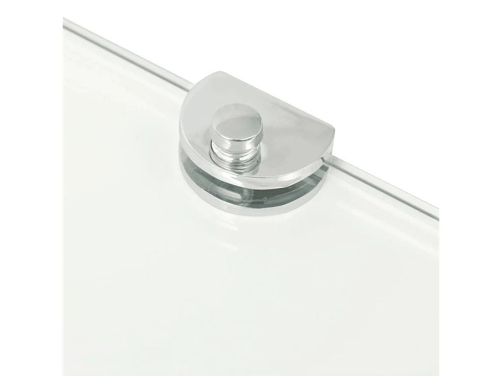 Étagère de coin et supports chromés Verre transparent 45x45