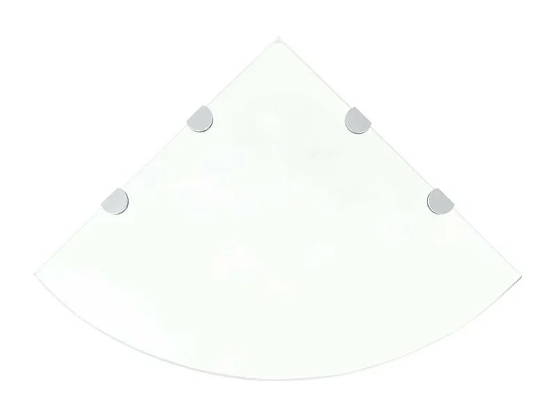Étagère de coin et supports chromés Verre transparent 45x45