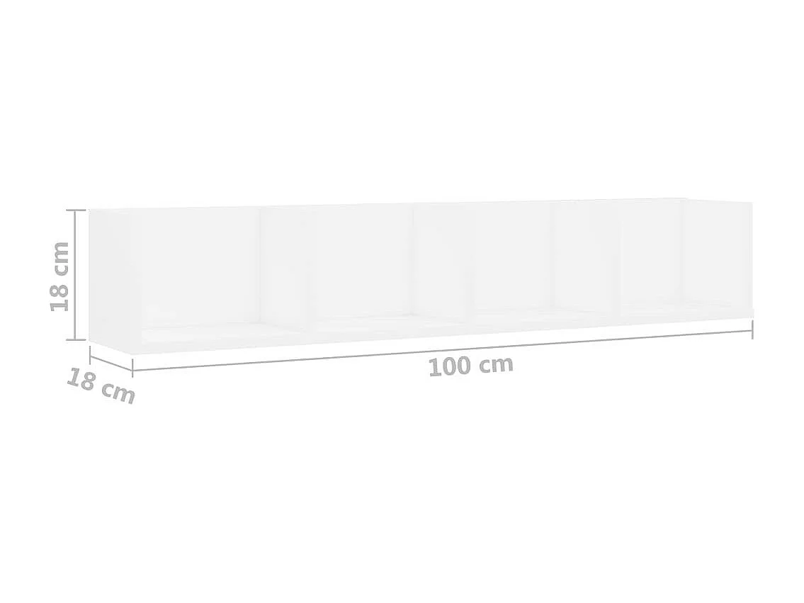 Étagère murale à CD Blanc 100x18x18