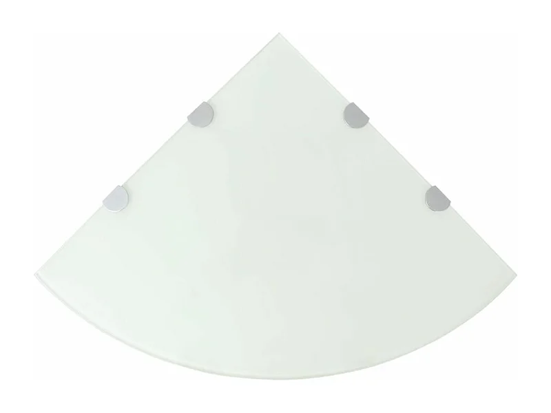 Étagère de coin avec supports chromés Verre Blanc 45x45
