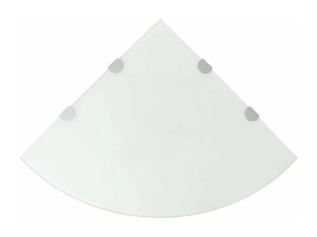 Étagère de coin avec supports chromés Verre Blanc 45x45
