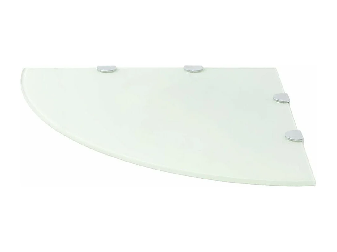 Étagère de coin avec supports chromés Verre Blanc 45x45
