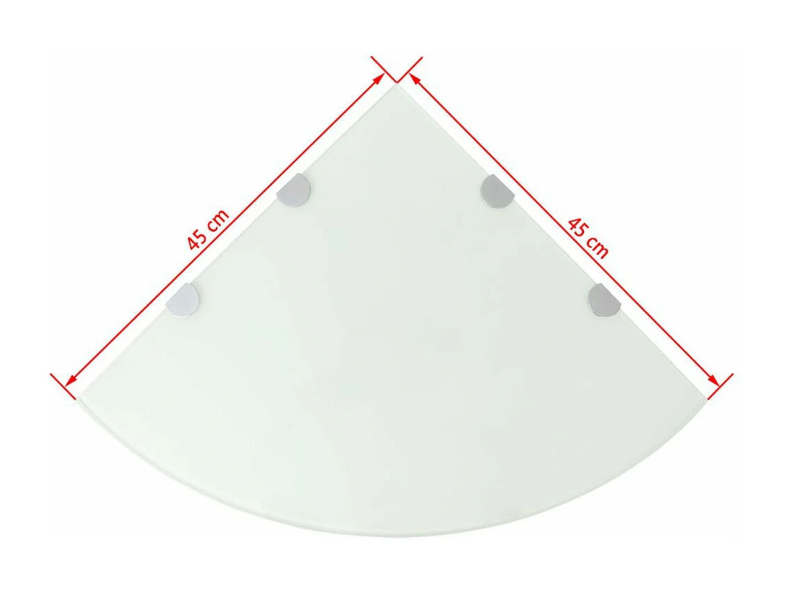 Étagère de coin avec supports chromés Verre Blanc 45x45
