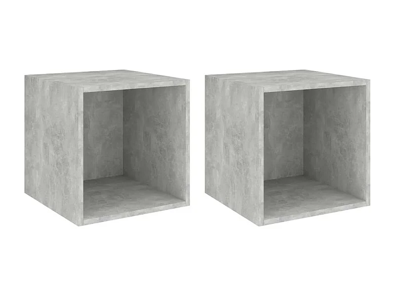 Armoires murales 2 pcs Gris béton 37x37x37