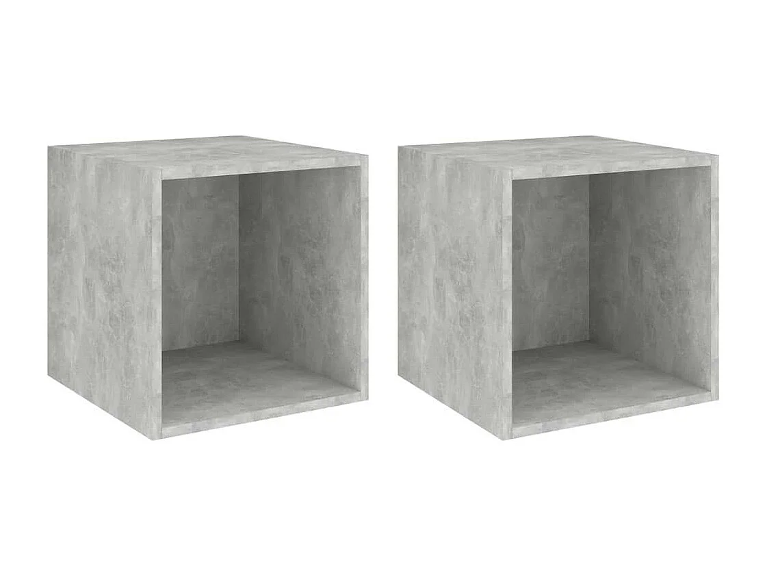 Armoires murales 2 pcs Gris béton 37x37x37
