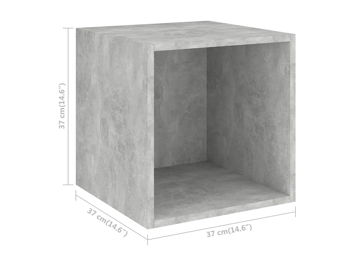 Armoires murales 2 pcs Gris béton 37x37x37