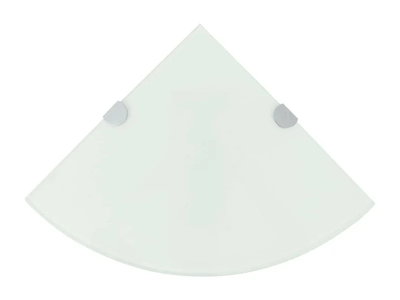 Étagère de coin avec supports chromés Verre Blanc 35x35