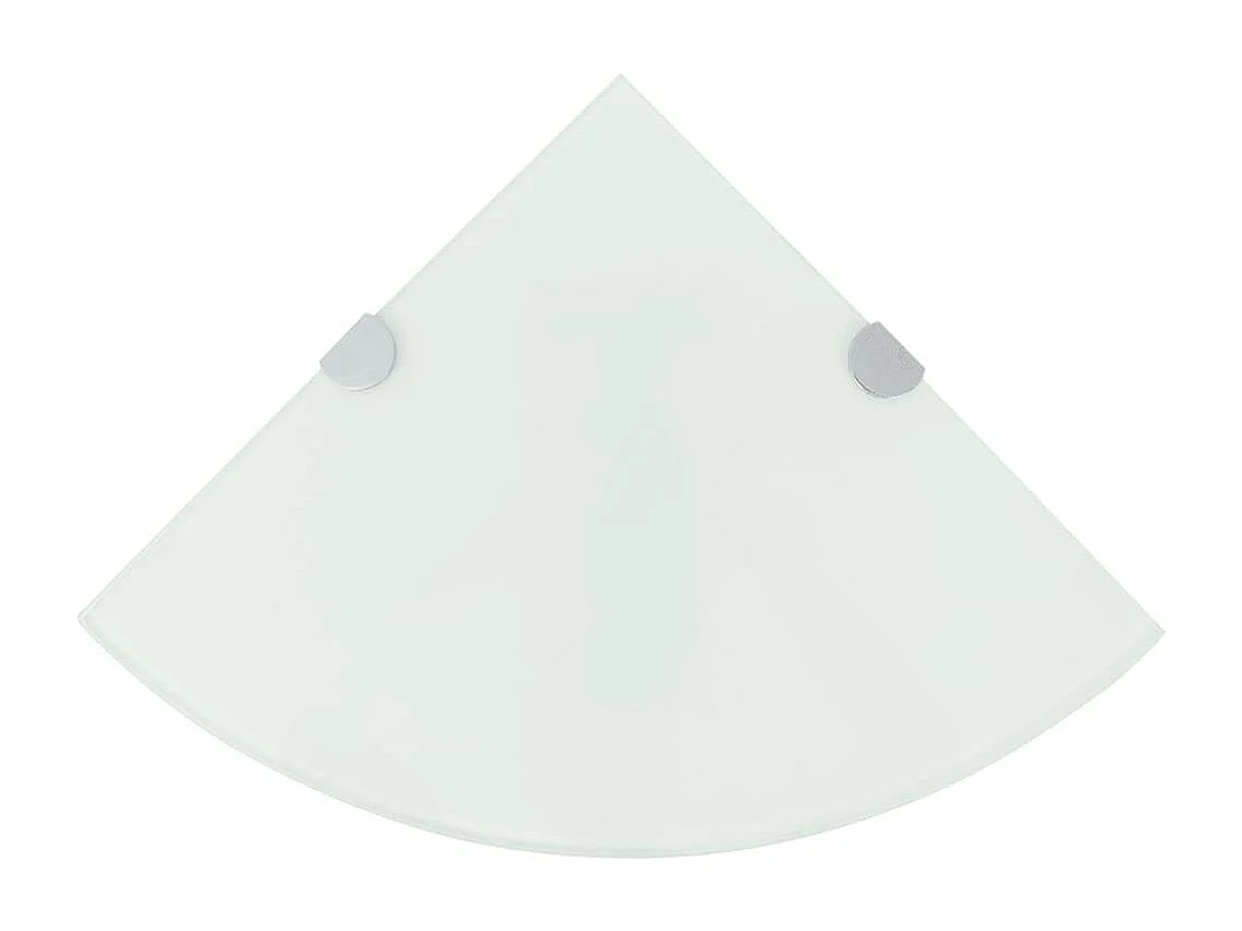Étagère de coin avec supports chromés Verre Blanc 35x35