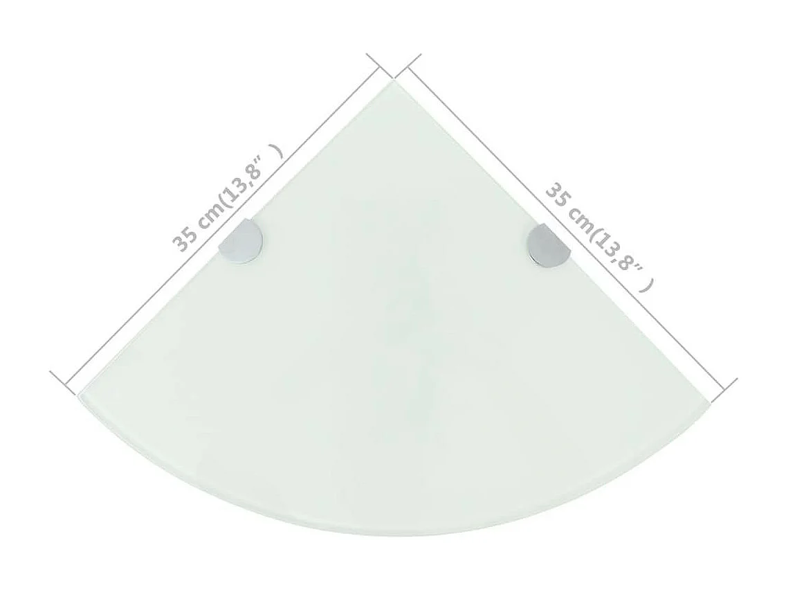 Étagère de coin avec supports chromés Verre Blanc 35x35