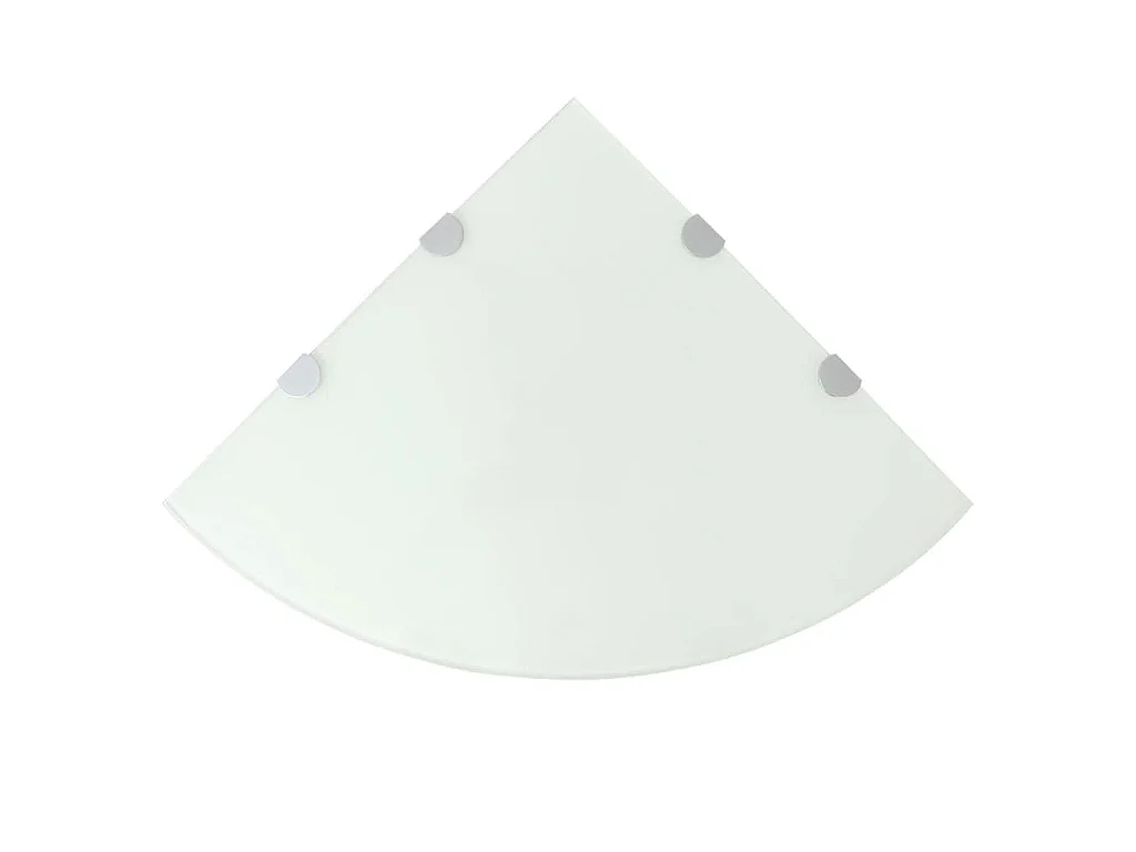 Étagères d'angle 2 pcs et supports chromés Verre Blanc 45x45