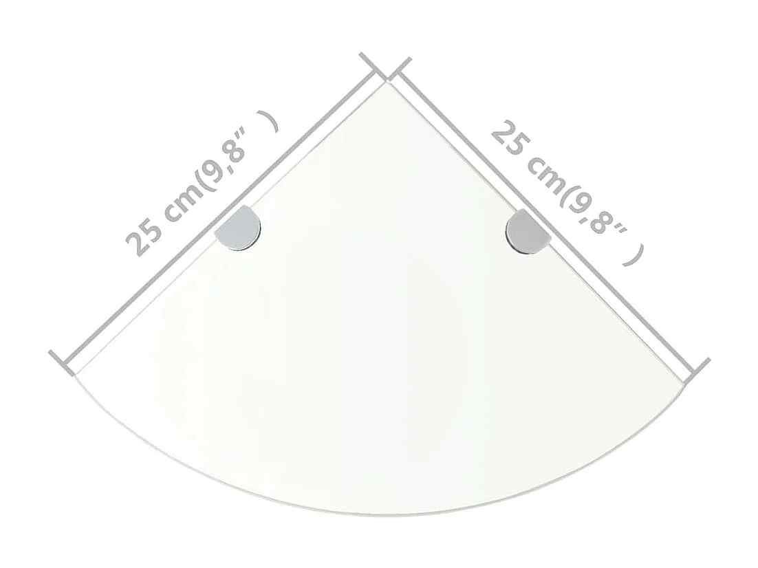 Étagères d'angle 2 pcs et supports Verre Transparent 25x25