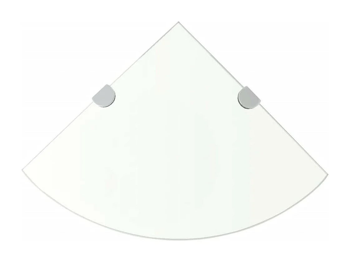 Étagère de coin + supports chromés Verre Transparent 25x25