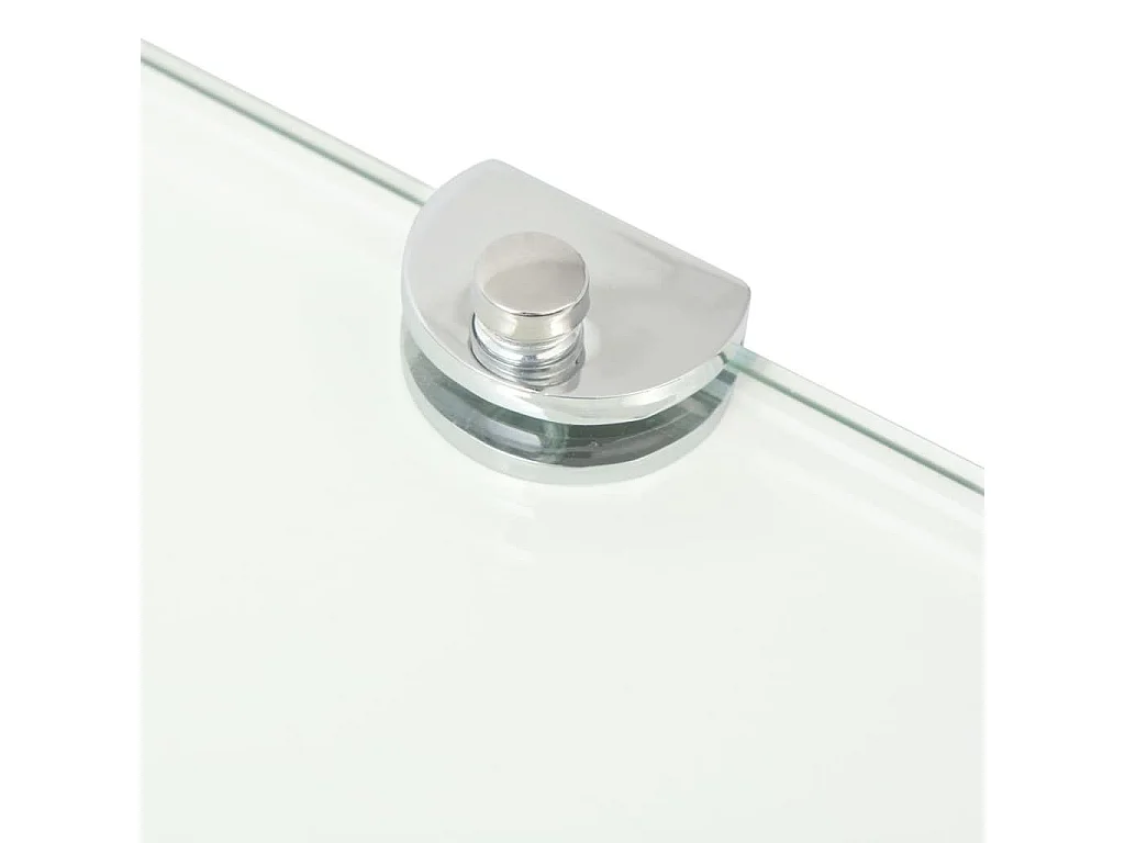 Étagère de coin + supports chromés Verre Transparent 25x25