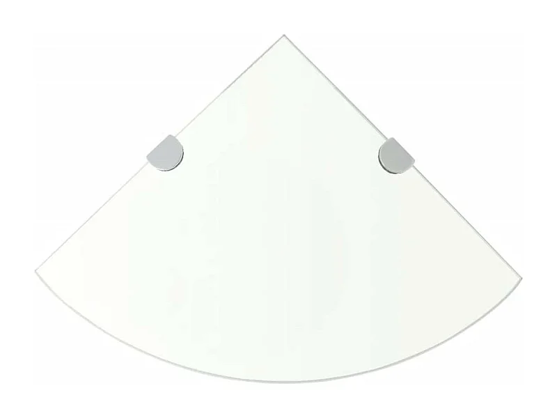 Étagère de coin + supports chromés Verre Transparent 25x25