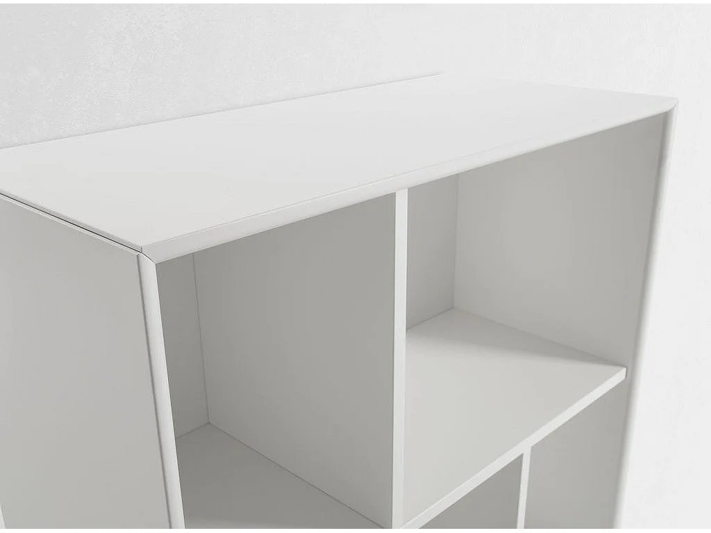 Étagère murale bois laqué blanc mat Pecas