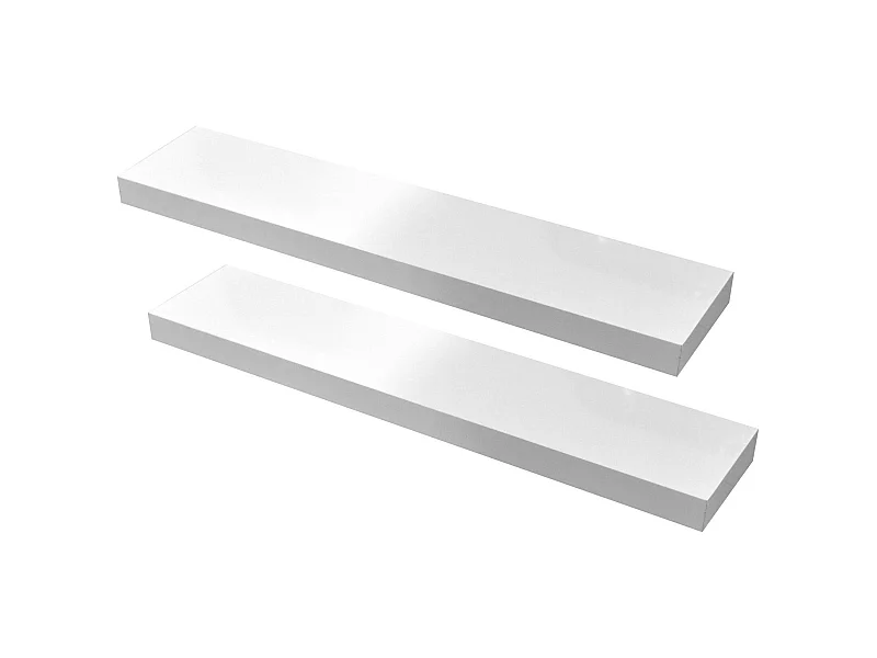 Étagère moderne bois laqué blanc Kartz - Lot de 2