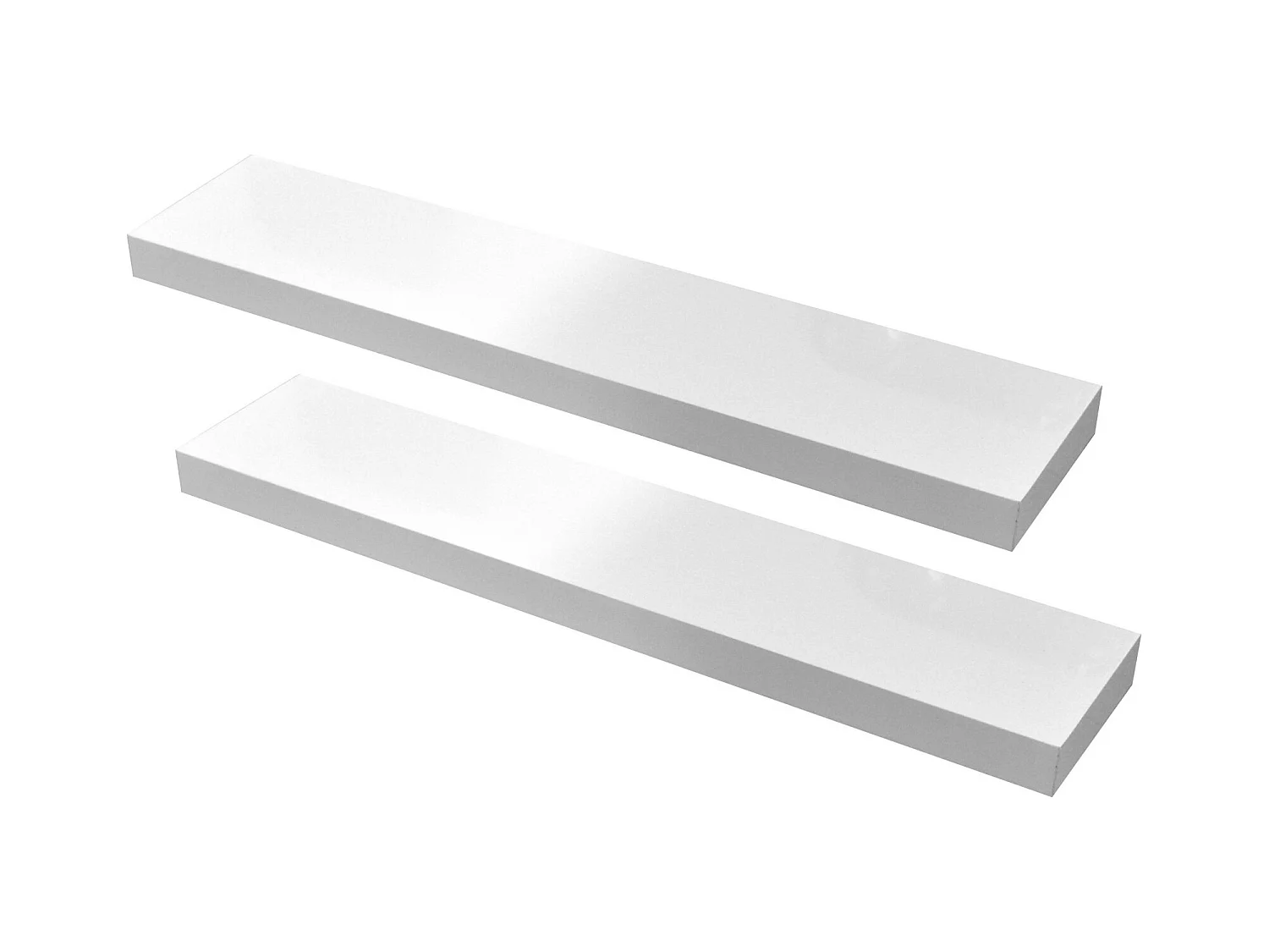 Étagère moderne bois laqué blanc Kartz - Lot de 2