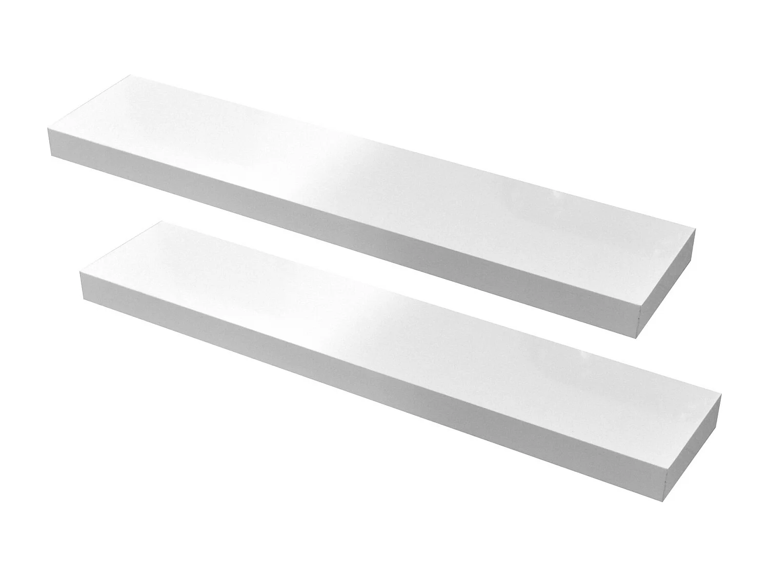 Étagère moderne bois laqué blanc Kartz - Lot de 2