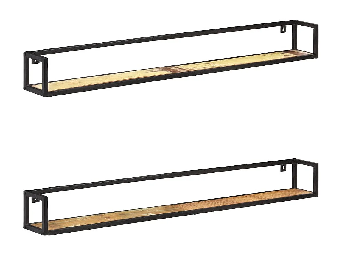 Étagères murales 2 pcs 160cm Bois de récupération massif
