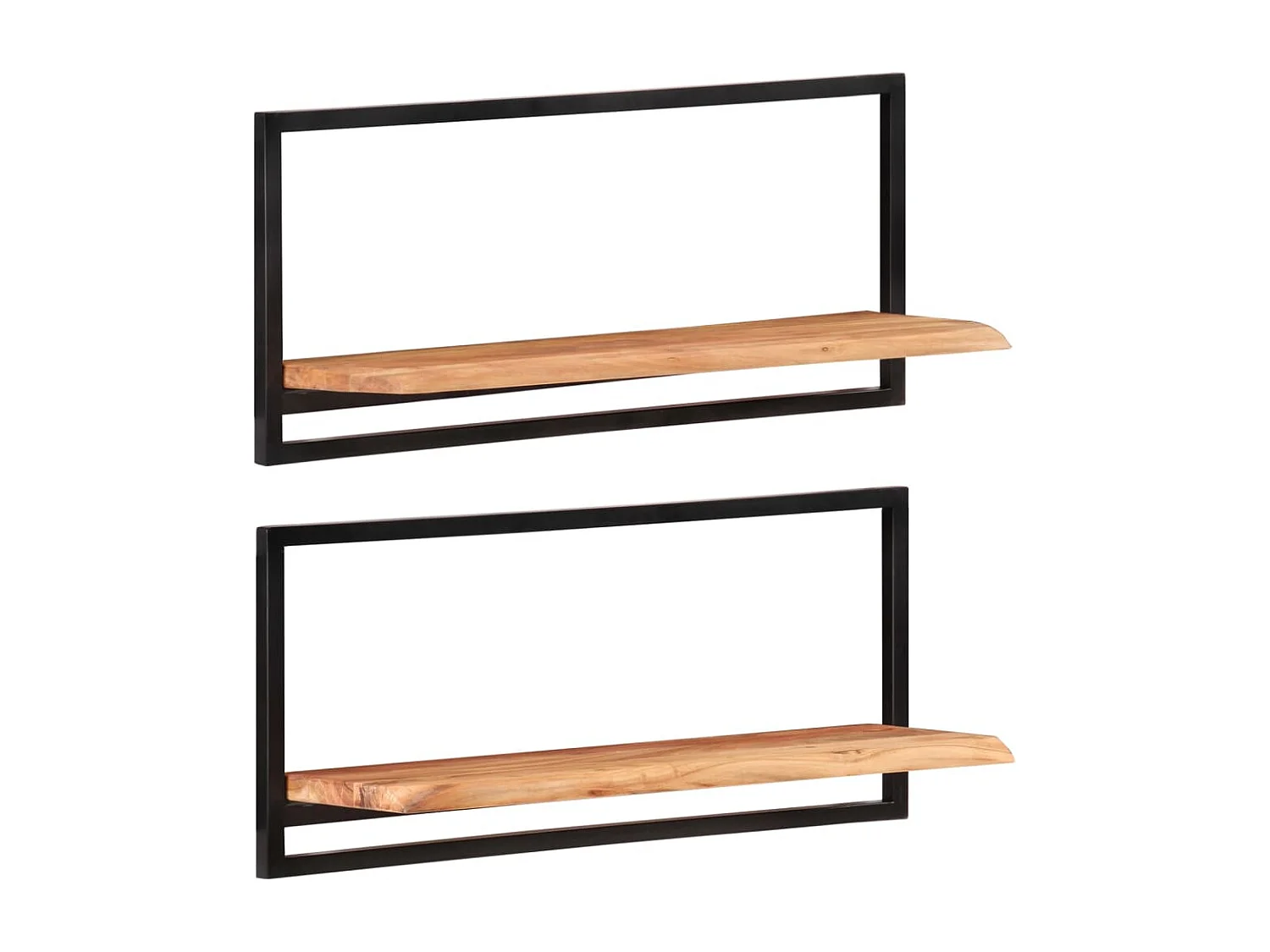 Étagères murales 2 pcs 80x25x35 Bois d'acacia et acier