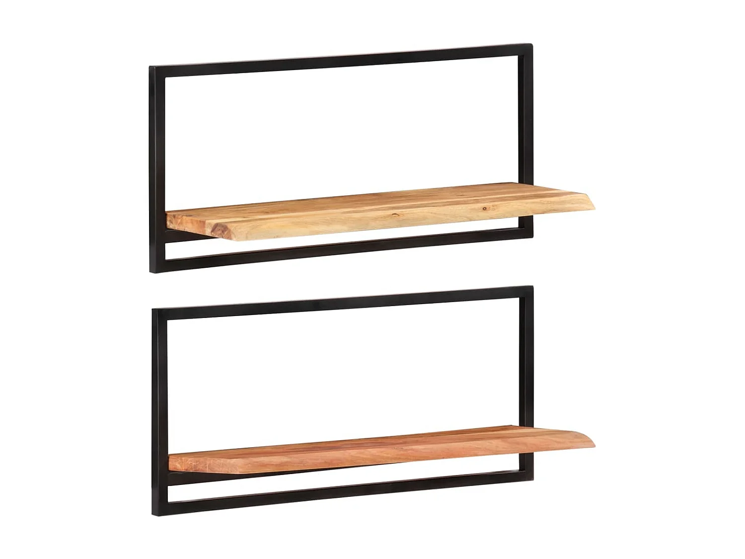 Étagères murales 2 pcs 80x25x35 Bois d'acacia et acier