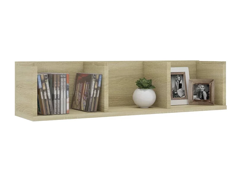Étagère murale à CD Chêne sonoma 75x18x18