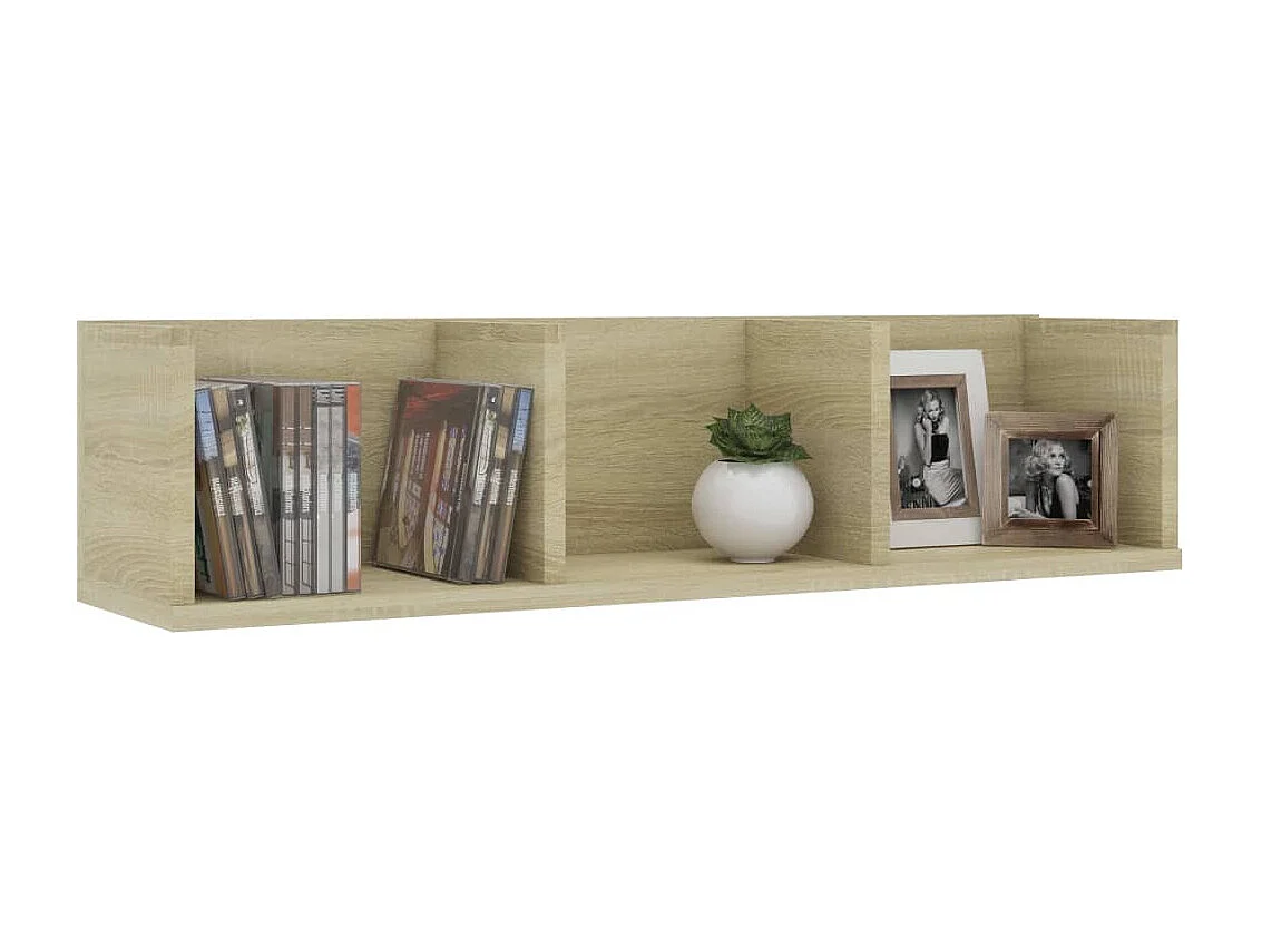 Étagère murale à CD Chêne sonoma 75x18x18