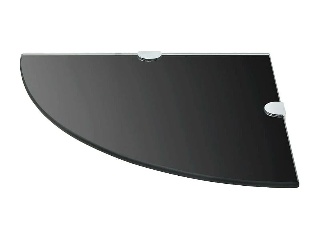 Étagère de coin avec supports chromés Verre Noir 35x35