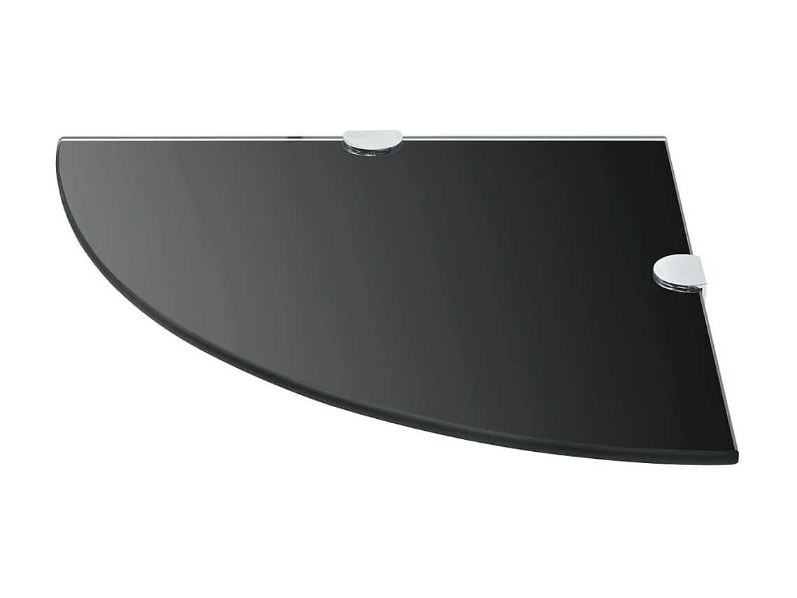 Étagère de coin avec supports chromés Verre Noir 35x35