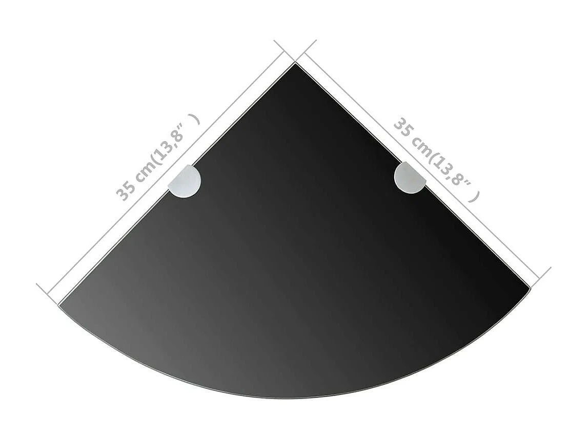 Étagère de coin avec supports chromés Verre Noir 35x35