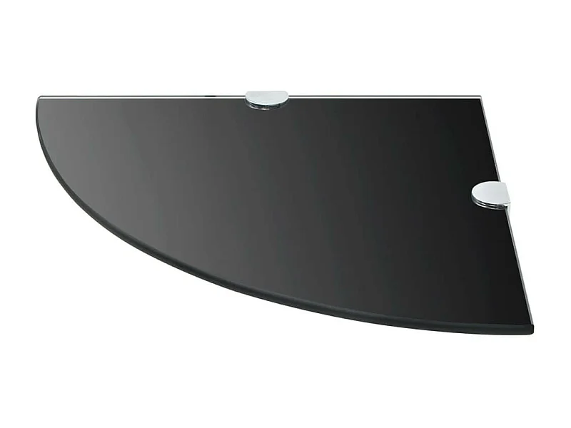 Étagère de coin avec supports chromés Verre Noir 35x35