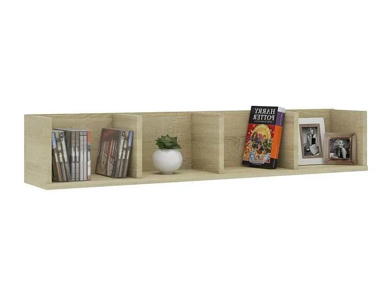 Étagère murale à CD Chêne sonoma 100x18x18
