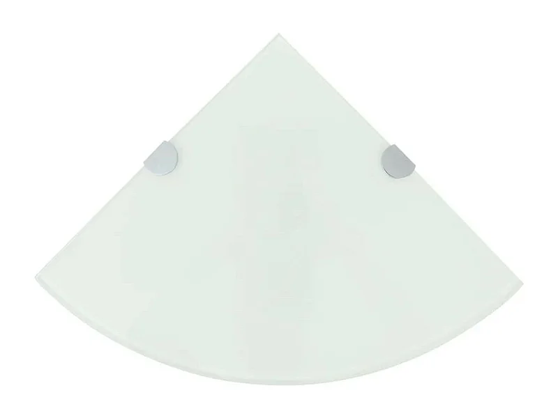 Étagère de coin avec supports chromés Verre Blanc 25x25