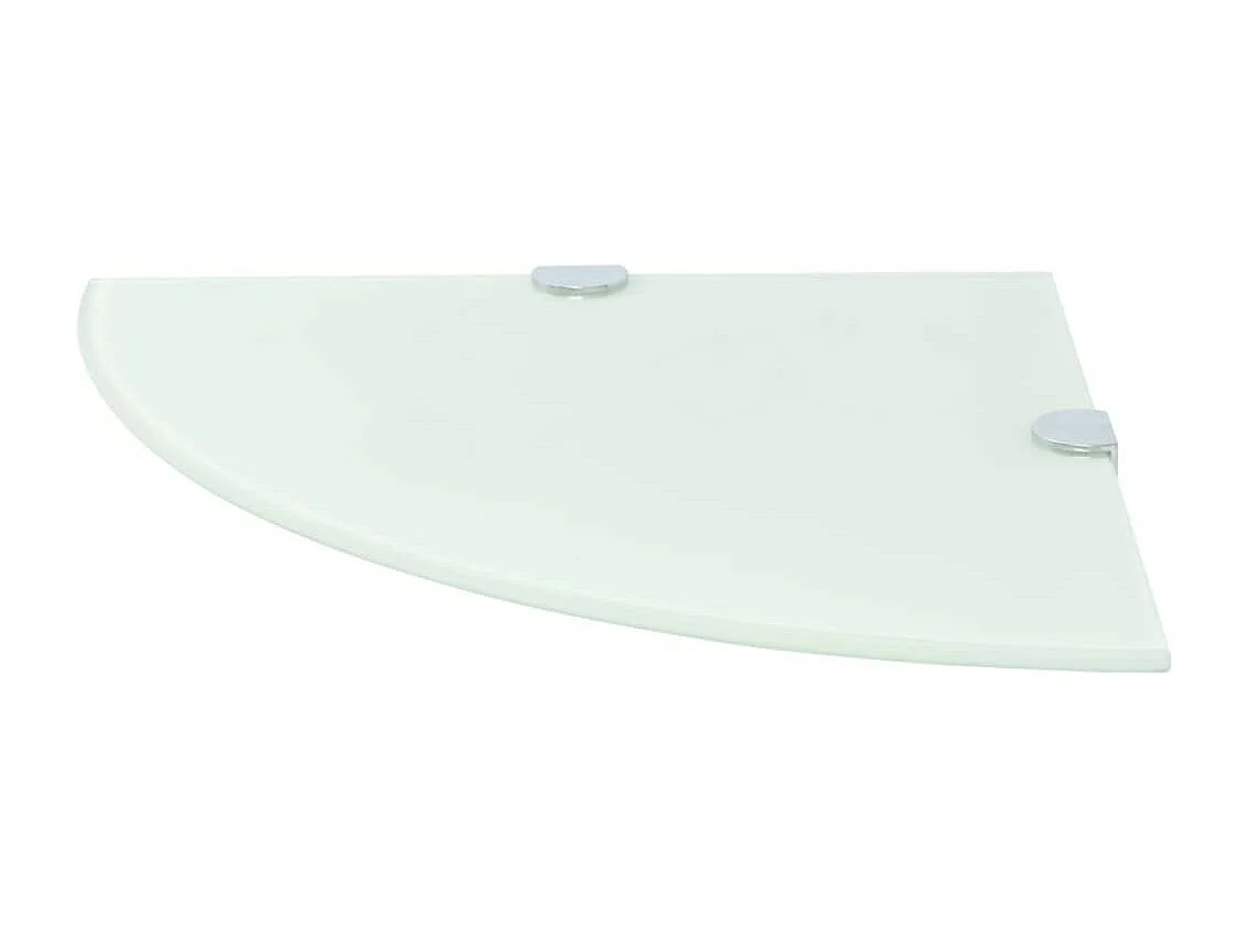 Étagère de coin avec supports chromés Verre Blanc 25x25