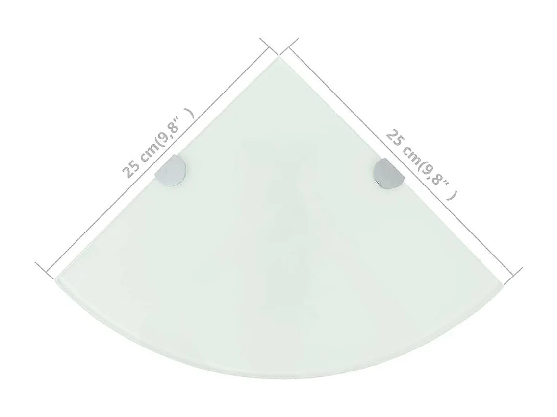 Étagère de coin avec supports chromés Verre Blanc 25x25