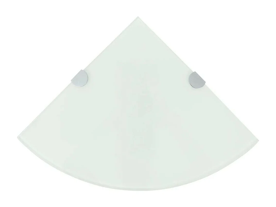Étagère de coin avec supports chromés Verre Blanc 25x25