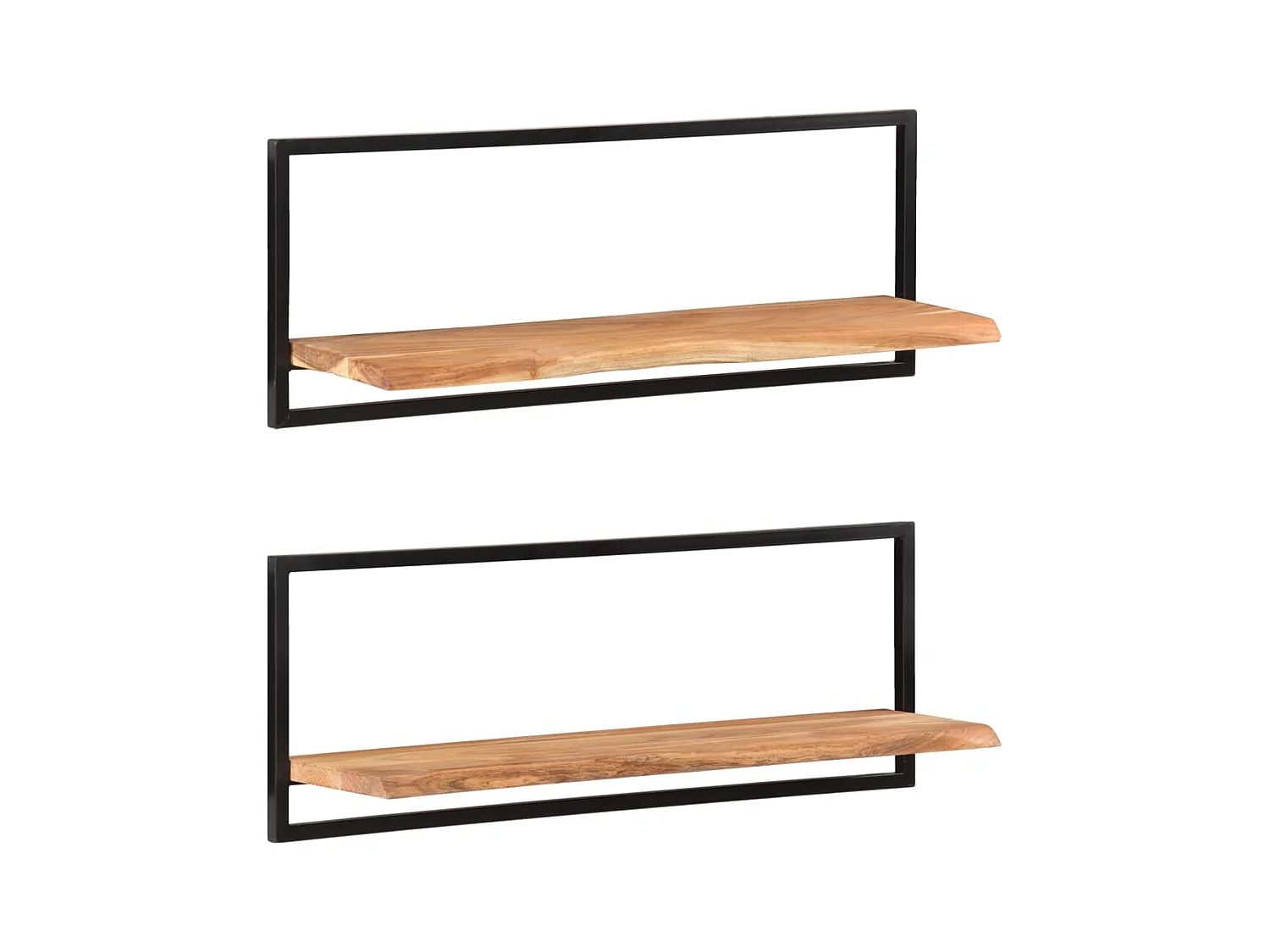 Étagères murales 2 pcs 100x24x35 Bois d'acacia et acier