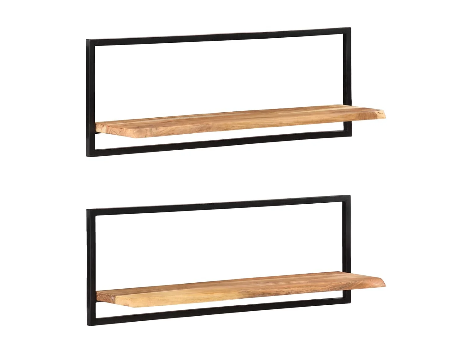 Étagères murales 2 pcs 100x24x35 Bois d'acacia et acier