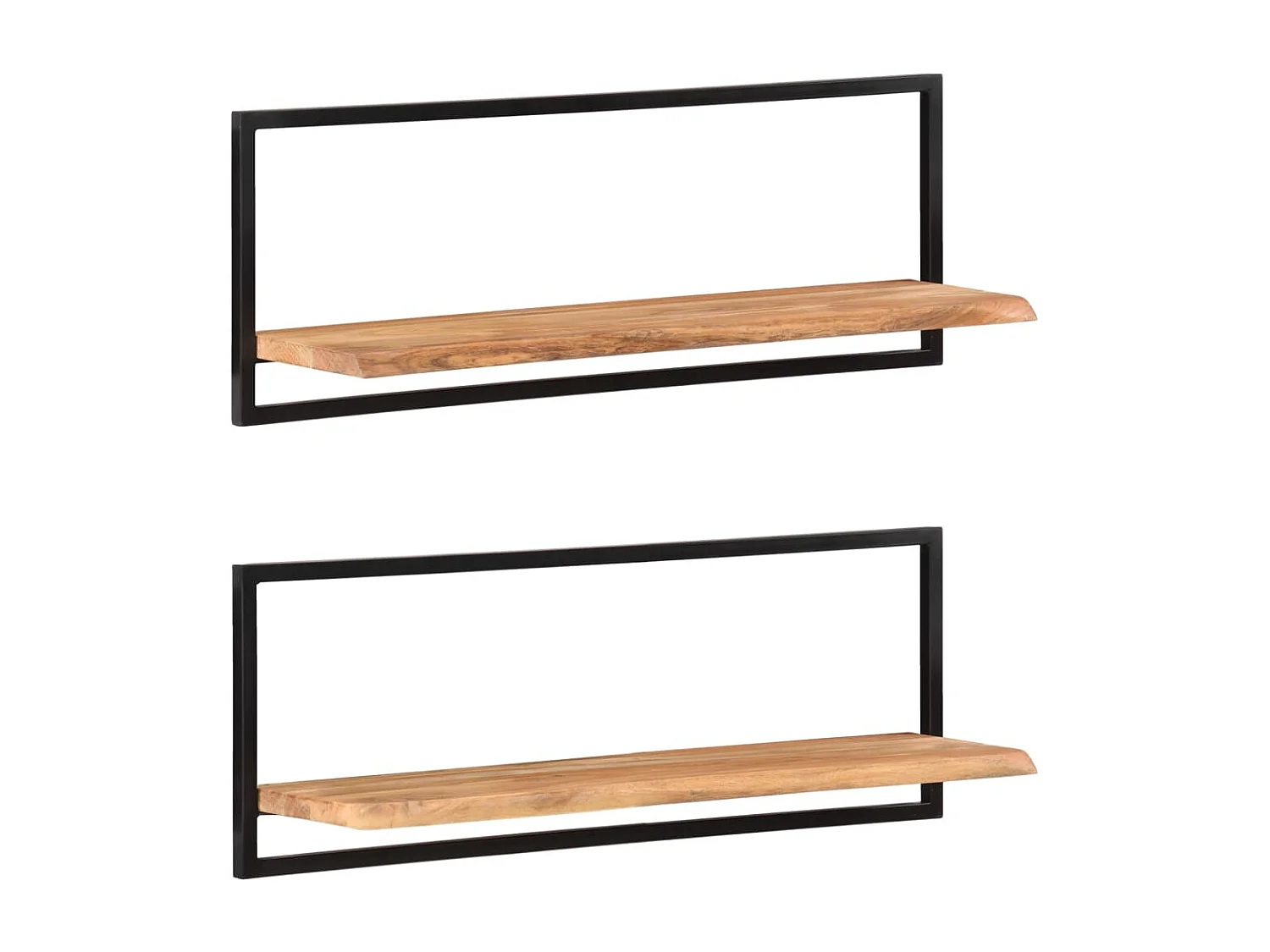 Étagères murales 2 pcs 100x24x35 Bois d'acacia et acier