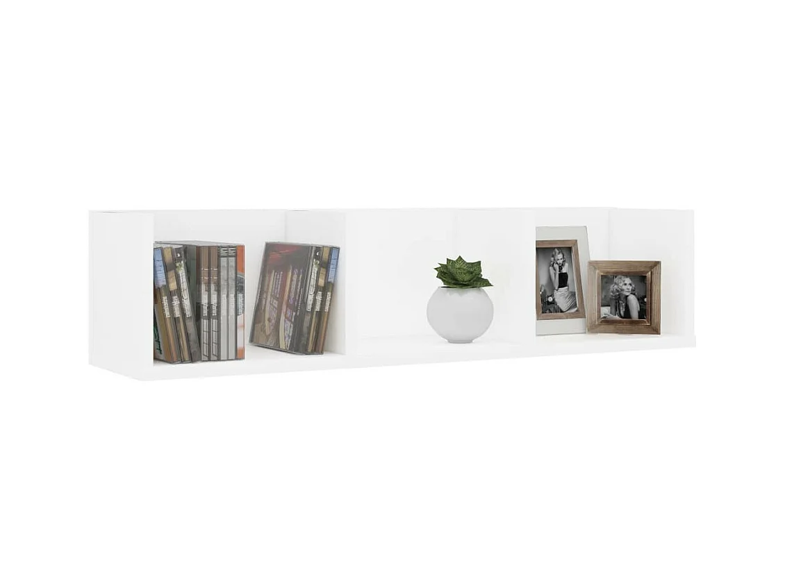 Étagère murale à CD Blanc 75x18x18