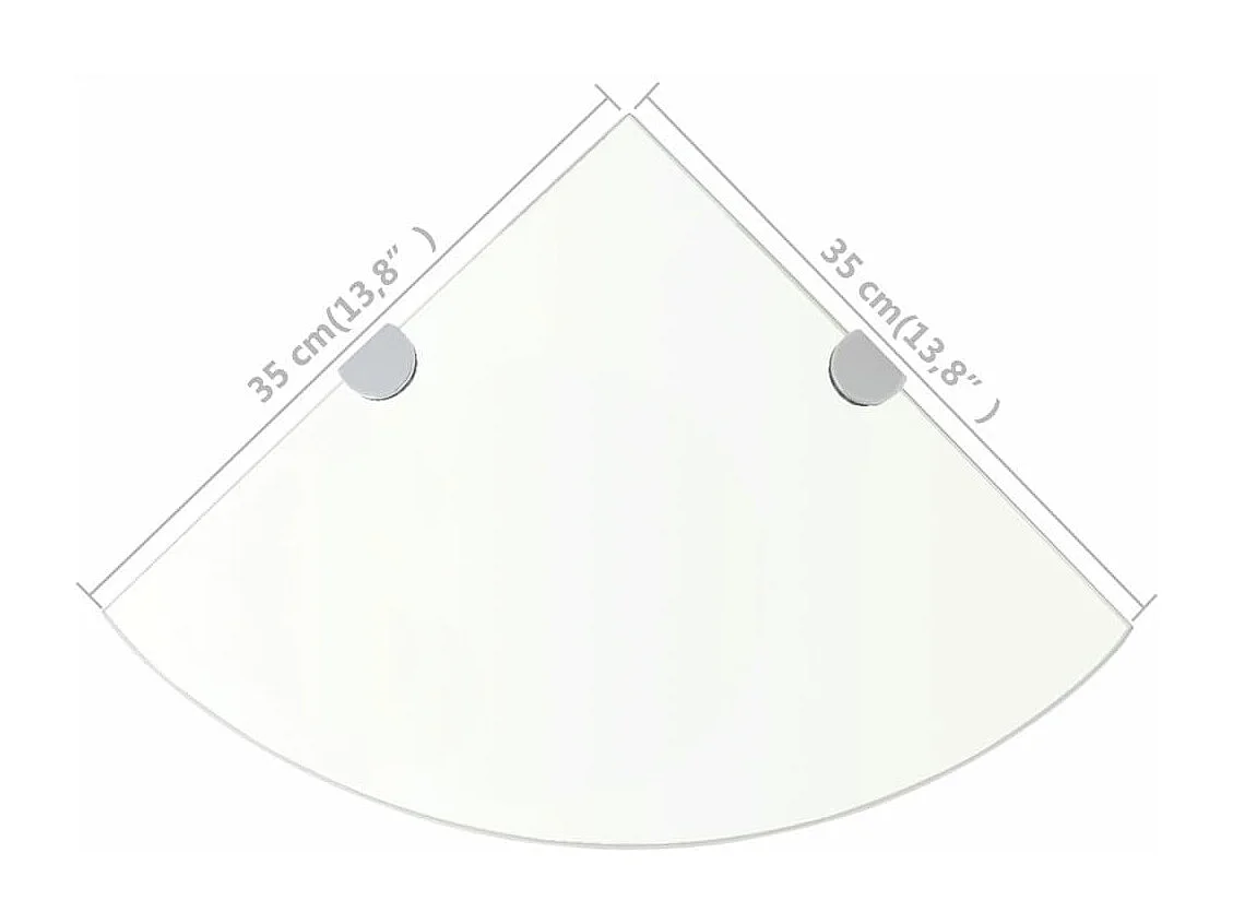 Étagère de coin + supports chromés Verre Transparent 35x35